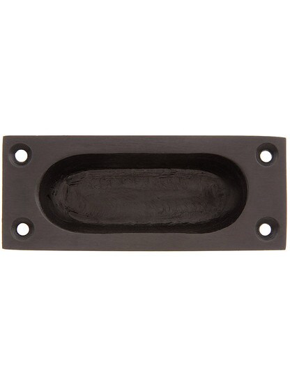 Cast Brass Flush Mount Sash Lift With Oval Inset In Oil Rubbed Bronze.